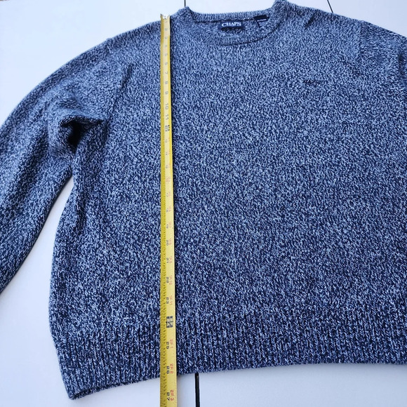 Chaps Men's Heather Blue Logo Long Sleeve Crew Neck 100% Cotton Sweater XL - Picture 11 of 11